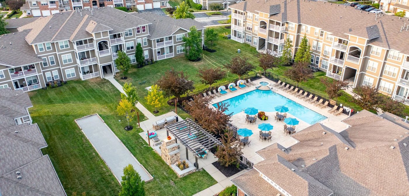 Aerial view of Maple Knoll Apartments, Westfield, Indiana