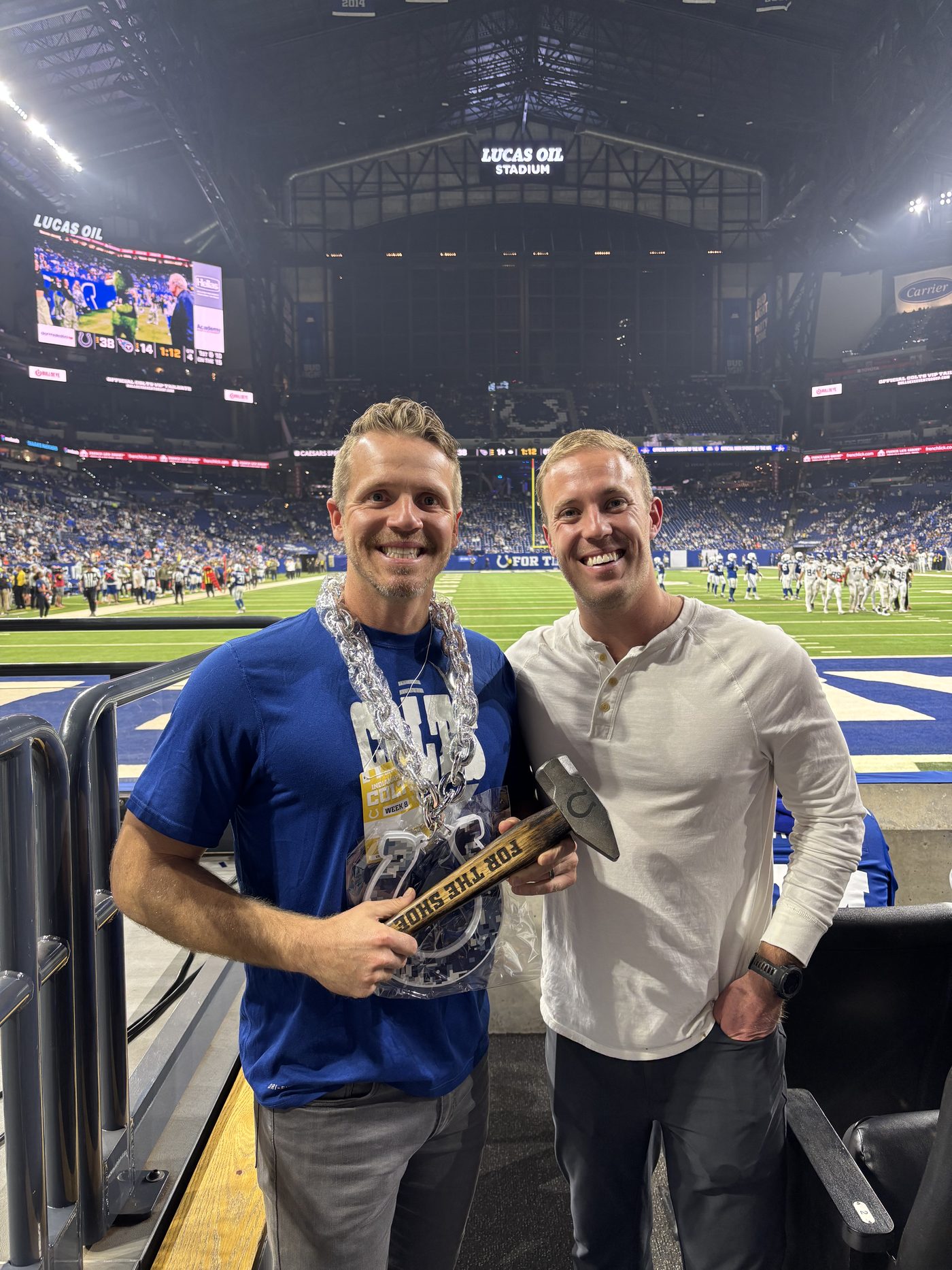Inside Lucas Oil Stadium at a Colts game