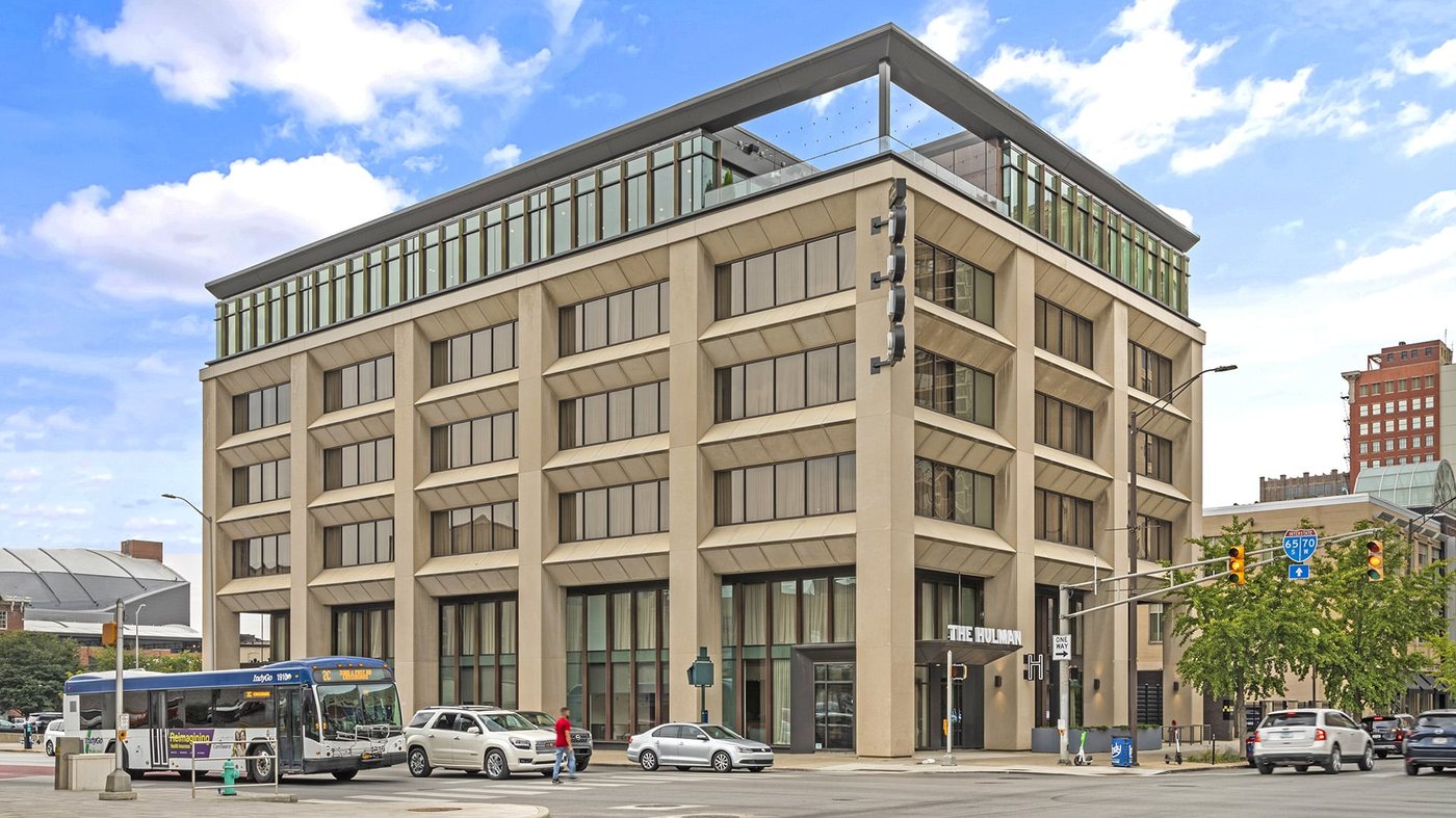 Hotel Indy exterior, downtown Indianapolis