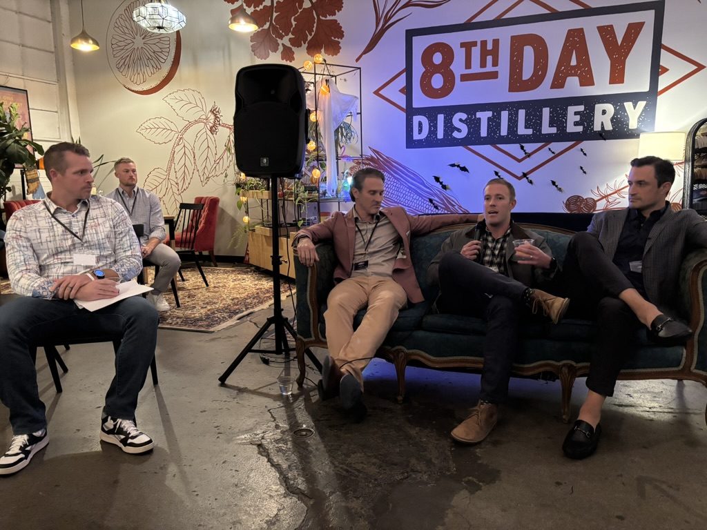 Fireside conversation at 8th Day Distillery